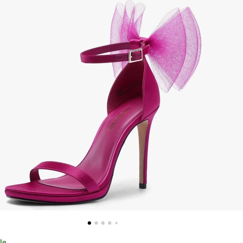 Dream Pairs Pink Adjustable Bow High Heels Size 8